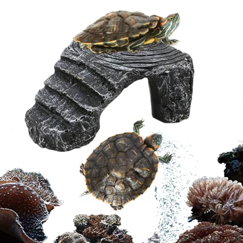 Qpets Turtle Basking Platform, Platform for Aquatic Turtles, Decorative Resin Turtle Basking Platform with Stair Design & Tree Ring Pattern for Aquatic Terrestrial Turtles Hiding Cave (13.5x11x5.5CM) Qpets Turtle Basking Platform, Platform for Aquatic Turtles, Decorative Resin Turtle Basking Platform with Stair Design & Tree Ring Pattern for Aquatic Terrestrial Turtles Hiding Cave (13.5x11x5.5CM)